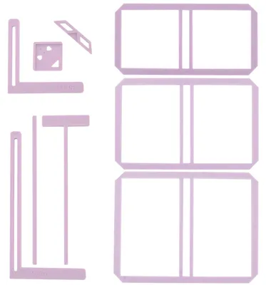 Imagen del producto de Kit de herramientas para encuadernación, de 9 piezas, que incluye plantillas y guías de corte, ideal para scrapbooking