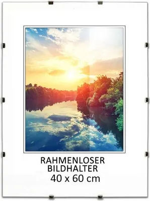 Obrázok produktu pre MG Design Bezrámový obrazový rám, 40 x 60 cm - s klipmi, akrylové sklo, HDF doska - na vertikálne alebo horizontálne zavesenie/postavenie