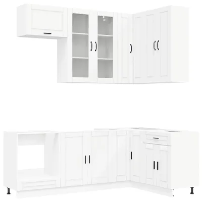 Productafbeelding van vidaXL Keukenelement PORTO, 8 stuks, wit, houtvezel