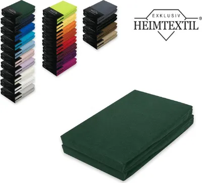 Produktbild von Doppelpack Marke Jersey Spannbettlaken 60 x 120 - 70 x 140 cm Dunkelgrün