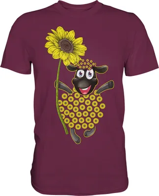 Produktbild von Schaf Sonnenblumen T-Shirt Lustiges Gärtner Geschenk Garten – Burgundy / XL