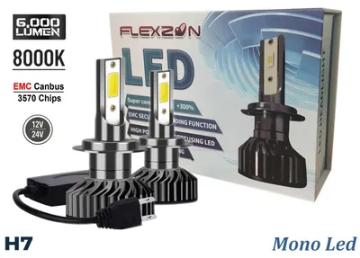 Produktbild von Set mit 2 Stück kompakte Mini-LED-Diodenlampen H7, 12 V, 50 W, 12.000 lm, Mono-LED, +300% für Scheinwerfer, CAN-Bus-kompatibel,