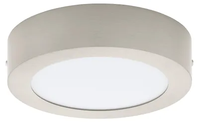 Produktbild von EGLO LED Deckenleuchte Fueva 1, 1 flammige Deckenlampe, Material: Metallguss, Kunststoff, Farbe: Nickel matt, weiß, Ø: 17 cm, warmweiß, Flurlampe
