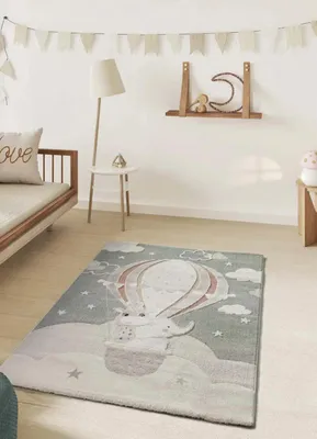 Produktbild von ATTICGO Kinderteppich CLOWN Tiere in Grün, 120x170 cm
