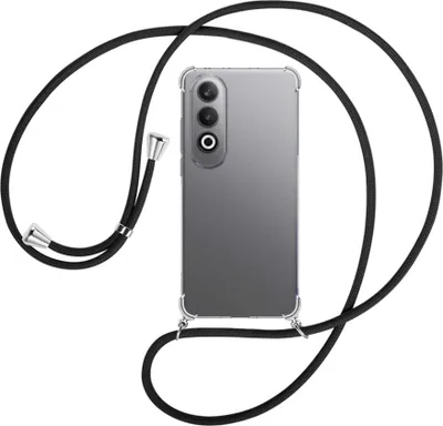 Produktbild von Handykette Backcover-Schutzhülle mit Band (Metall silberfarben) für OnePlus Nord CE4 5G - schwarz