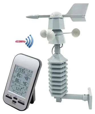 Immagine prodotto di Misuratore di vento – Stazione meteorologica – Anemometro – Temperatura interna ed esterna – Wireless – Display digitale – Umidità
