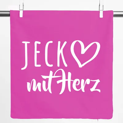 Produktbild von Huuraa Kissenbezug Jeck mit Herz 40x40cm Fuchsia Baumwolle Dekokissenbezug Geschenkidee