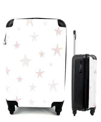 Produktbild von MuchoWow® Koffer Handgepäck Trolley Rollkoffer Kleine Reisekoffer mit 4 Rollen - Sterne - Pastell - Design - Jungen - Mädchen - Baby - Kind - Cabin Size < 55x40x23 cm & 55x40x20 cm - Kinderkoffer - Kabinenkoffer - Boardgepäck - Reise-Box - Reisekoffer - Reisegepäck - Koffer mit Bild - Trolley für Kinder