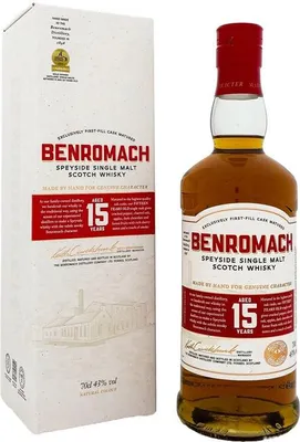 Produktbild von Benromach 15 Jahre Speyside Single Malt Scotch Whisky in Geschenkpackung | 43 % vol | 0,7 l