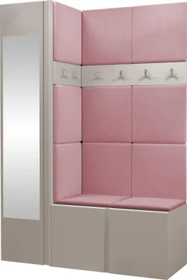 Produktbild von MIRJAN24 Garderoben-Set Orion X, Garderobe mit Sitzbank mit 11 x Wandpanel 42x42 (Farbe: Cashmere, Manila 09)