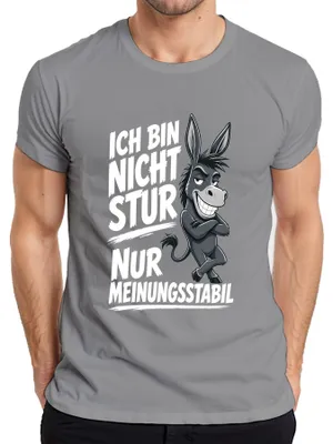 Obrázok produktu pre "Nie som tvrdohlavý, len mám stabilné názory," pánske tričko, sivé, veľkosť S. (Toto je sarkastická formulácia.)