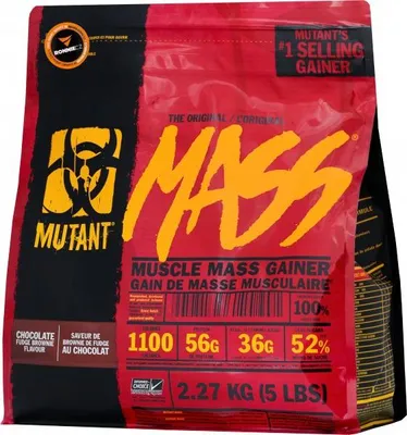 A bag of Mutant Mass gainer supplement.
