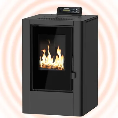 Produktbild von NEMAXX® P6Mi Pelletofen 6 kW A+ kompakt, bis 120 m³, Fernbedienung, Schwarz