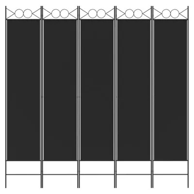 Produktbild von Cloris DesignMöbel Paravents - Schwarz 5-tlg. Paravent Schwarz 200x200cm Stoff Schlichtes9840705