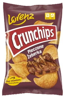 Obrázok produktu pre Crunchips Zemiakové lupienky s príchuťou pečených rebierok 140 g