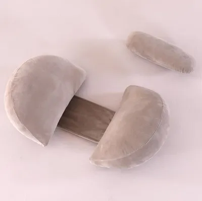 Produktbild von Schwangerschaftskissen,U-förmiges Stillkissen Seitenschläferkissen, Doppel Keilabsatz Baumwolle Kissen, Körperkissen Unterstützung für Beine,mit Abnehmbarem Baumwollbezug(Hellbraun,Samt)