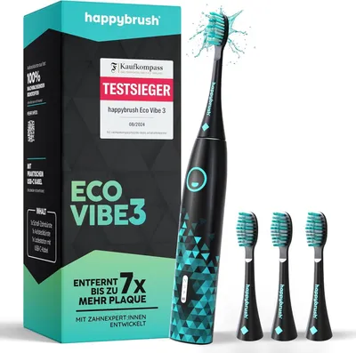 Produktbild von Elektrische Zahnbürste mit 8 Wochen Power Akku – Ultraschall Zahnbürsten Schallzahnbürste Eco Vibe 3+ –  – 100 Tage testen