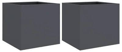 Zdjęcie produktu dla vidaXL Sadzarka 2 szt. Antracyt 32x30x29 cm stal