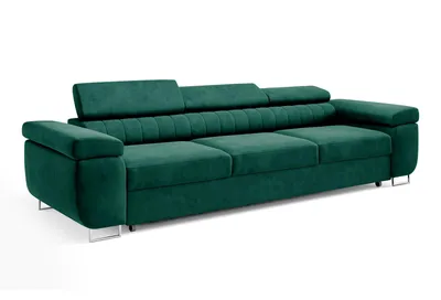 Produktbild von Schlafsofa CARMEN, moderne Couch mit verstellbaren Kopfstützen, ausziehbare Polstercouch, Sofa mit Schlaffunktion, Monolith 37