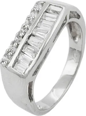 Produktbild von Ring für Damen Damenring mit Zirkonia 925 Silber rhodiniert Innenumfang 54mm  Ø17.2mm