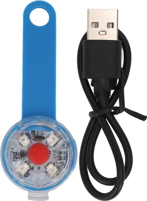 Produktbild von LED-Hundelicht-Anhänger, USB wiederaufladbar, IPX7, wasserdicht, 3 Modi, Halsband für Haustiertasche, Fahrrad, Blau