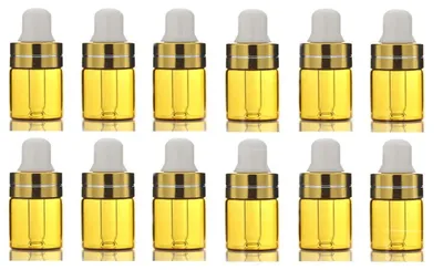 12 bernsteinfarbene Glasfläschchen mit Pipette, 1 ml