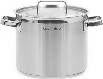 Produktbild von TECHNICA Hoher Topf 9L | 24 cm | Edelstahldeckel | Edelstahl Induktion Kochtopf
