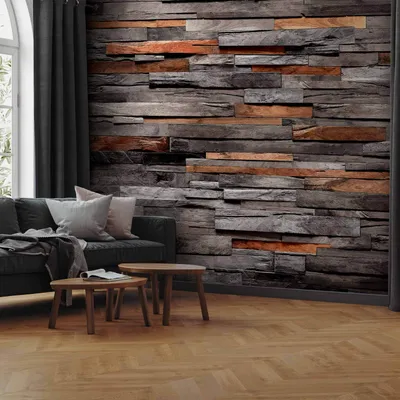 Produktbild von Vlies Fototapete - Cedar Smell (Grey and Brown) 350x245 cm Muster f-C-0422-a-c