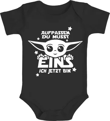 Produktbild von Baby-Body Parodie erster oder zweiter Geburtstag lustiger Spruch kurzarm Body Baumwolle Moonworks® 1 ich jetzt bin schwarz 3-6 Monate