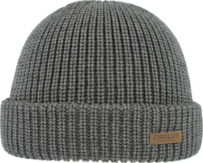 Eisglut kurze Docker Strickmütze Majorg in grau