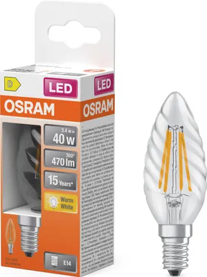 Obrázok produktu pre OSRAM 4099854467608 LED žiarovky, klasický tvar zatočenej mini sviečky 3,4 W 470 lm