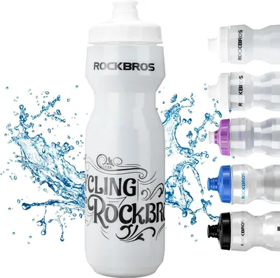 Zdjęcie produktu dla Butelka na wodę ROCKBROS 750 ml – duża butelka do jazdy na rowerze, fitnessu i wędrówek, półprzezroczysta