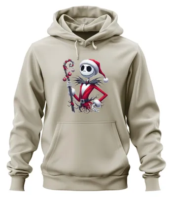 Produktbild von Jack Skellington Weihnachtsmann Skelett Halloween Hoodie Kapuzenpullover, Natur, M