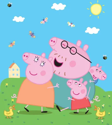 Produktbild von Sanders & Sanders Fototapete Peppa Wutz Grün, Blau und Rosa - 601212 - 2,25 x 2,7 m