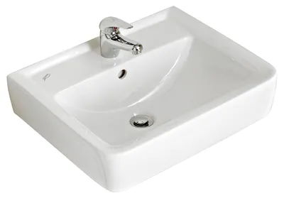 Image de Waschbecken >Abelica II< in Weiß aus Keramik - 55x12x44cm (BxHxT)