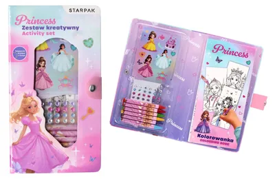 Produktbild von Kreatives Mal-Set mit Aufklebern, Buntstiften und Strasssteinen – Princess STARPAK 552494