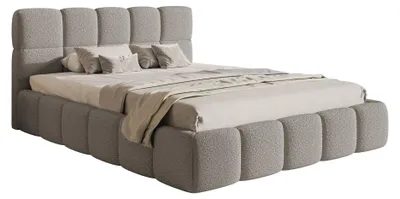 Obrázek produktu pro Selsey Cloudy – čalouněná postel 120 × 200 cm, šedá bouclé