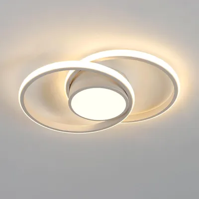 Zdjęcie produktu dla Nowoczesna, okrągła lampa sufitowa LED, 42W, 4800 lumenów, 3000K (ciepła biel), średnica 40 cm – energooszczędna lampa sufitowa w białym kolorze, idealna do sypialni, łazienki, kuchni, salonu i balkonu