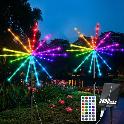 Solar-Lichterkette 2500mAh, 2er-Pack, 448 LED, 16 Modi, Außenbeleuchtung