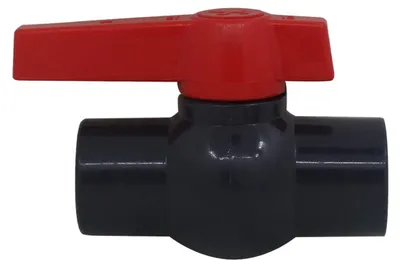 Immagine prodotto di Valvola a sfera in PVC, disponibile nelle misure 20, 25, 32, 40, 50, 63, 75, 90 e 110 mm, da incollare