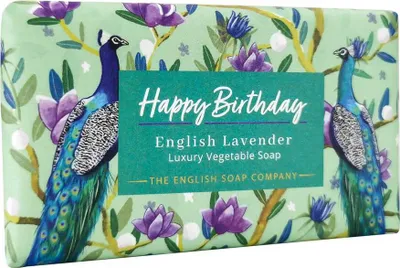 Produktbild von Feste Seife „Happy Birthday Lavendel“ von The English Soap Company, 190 g