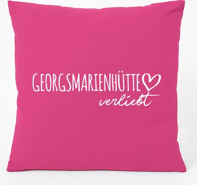 Produktbild von Huuraa Kissen Georgsmarienhütte verliebt 40x40cm mit Füllung Fuchsia Baumwolle Dekokissen Geschenkidee