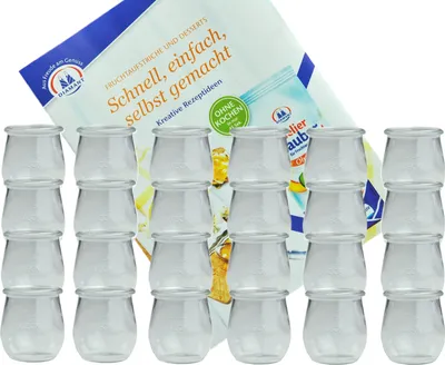 Produktbild von 24er Set Weck Gläser 220 ml Tulpengläser incl. Diamant-Zucker Gelierzauber Rezeptheft
