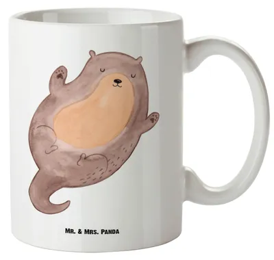 Produktbild von Mr. & Mrs. Panda Pott Otter Umarmen - Weiß - Geschenk, gut Gelaunt, Große Tasse, Teepott, Teetasse, Optimistisch, Riesenkaffeetasse, steingut, glücklich, Hallo