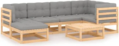Produktbild von vidaXL 7-tlg. Garten-Lounge-Set mit Kissen Massivholz Kiefer