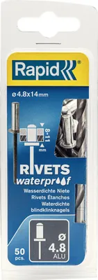 Produktbild von Rapid 5000402, Blindniete, Aluminium, Aluminium, Schwarz, RP10 , RP40 Multi, RP60 Multi, RP100 Multi, RP150 Multi, 4,8 mm, 14 mm