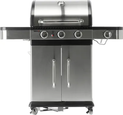 Zdjęcie produktu dla Grill gazowy 11,2 kW, 3+1 palniki, stal nierdzewna 122 x 57 x 112 cm
