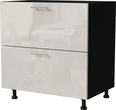 Produktbild von Schubladenunterschrank BRERRA 80x82cm lackiert Ausführung wählbar BR-D2 - 80,RAL 9001 creme Hochglanz,schwarz,HETTICH InnoTech Atira (Vollauszug)