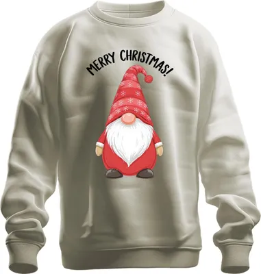 Zdjęcie produktu dla Wesołych Świąt! Christmas Gnome Gnome Christmas Snowflakes Uni Sweatshirt Pullover, Nature, XL