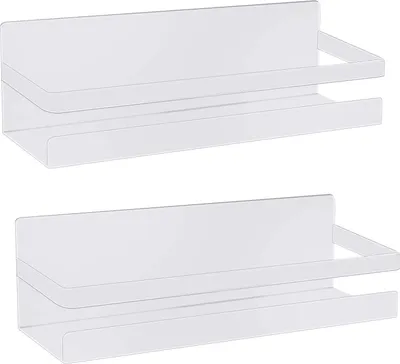 Produktbild von Magnetisches Regal, Kühlschrankregal, magnetisch, Hängeregal, 2 Stück, magnetisches Gewürzregal, Gewürzkorb für die Küche, Organizer, Aufbewahrung (weiß)